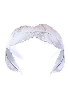 Silver large leaf hairband