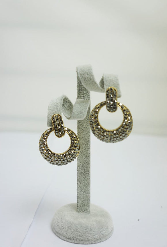 Pewter encrusted earrings