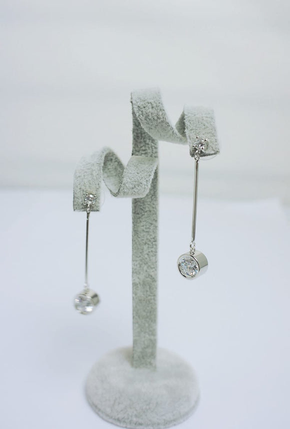 Diamonte drop earrings silver