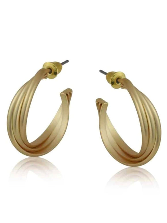 Matt gold organic shape earrings