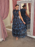 Mercurio Dress Black/Blue Print