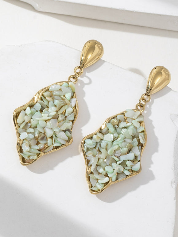Gem Earrings gold/sage