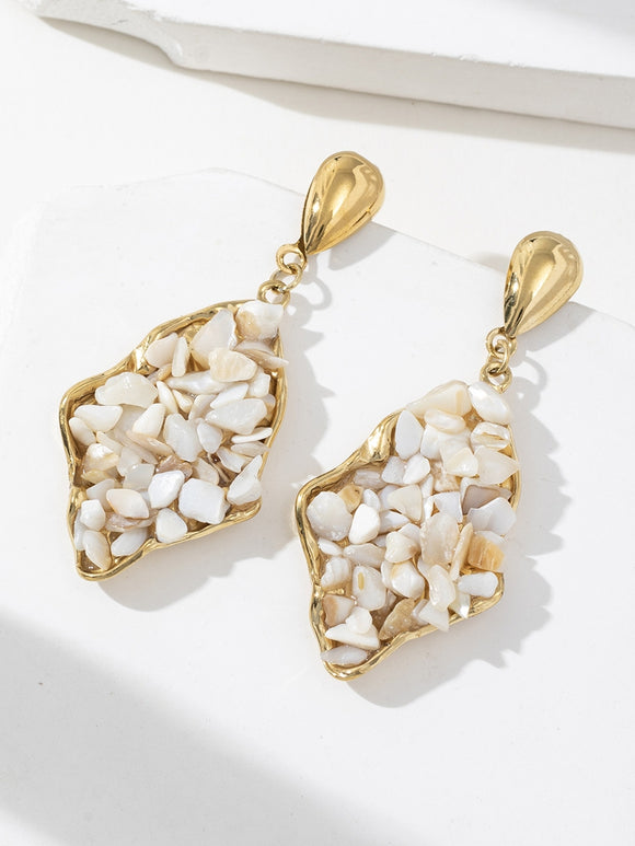 Gem Earrings gold/white