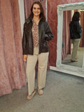 Auburn Faux Leather Jacket Brown