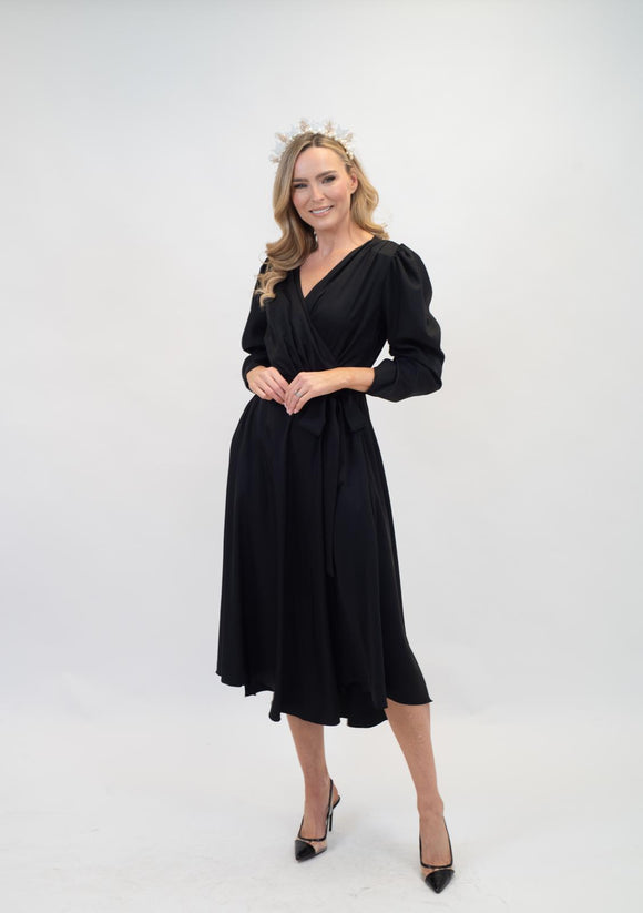 Emi Wrap Dress Black