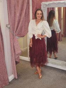 Kiki Tulle Skirt Burgundy