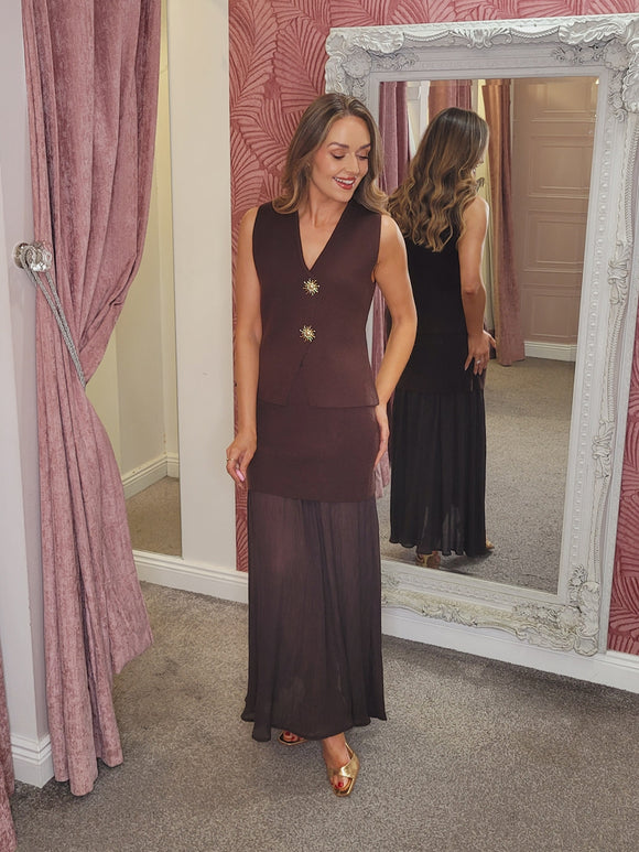Sophie Waistcoat Brown