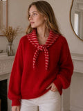 Scarf sweater red