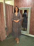 Marianne Dress Blue/Brown