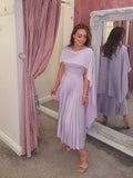 Lilac pleated Cape dress