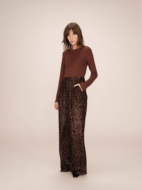 Octave Sequin Trousers brown