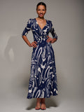 Sue Dress Navy Abstract