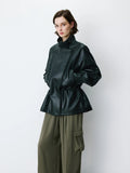 Auburn Faux Leather Jacket Black