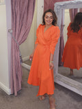 Emi Wrap dress orange