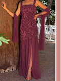 Allegra Dress Wine Print