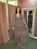 Marianne Dress Blue/Brown