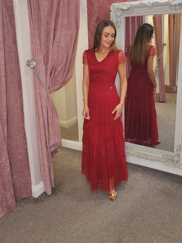 Tropical Dress Burgundy